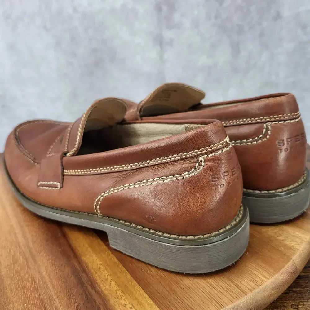 Sperry Top Sider Penny Loafers‎ Mens 9.5 M Brown Leather Slip On Shoes